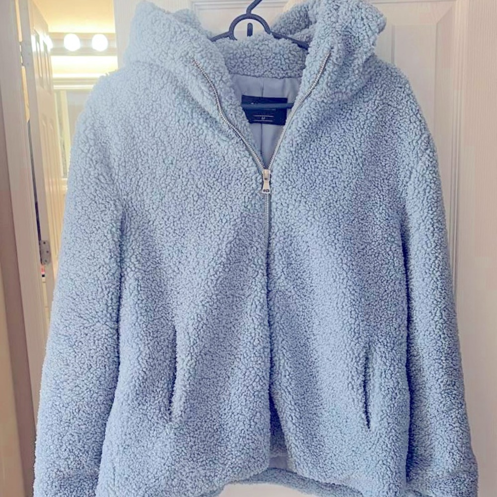 Blue Teddy Bear Hooded Zipped jacket, size M